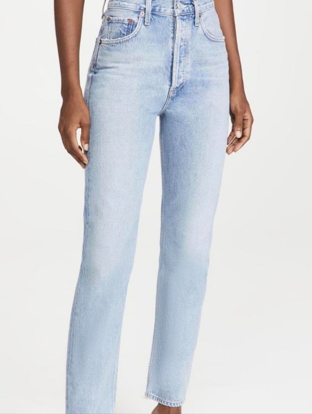 AGOLDE 90s Pinch Waist Straight Jeans 100% Regenerative Cotton Button Fly Light